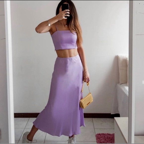 zara lilac skirt